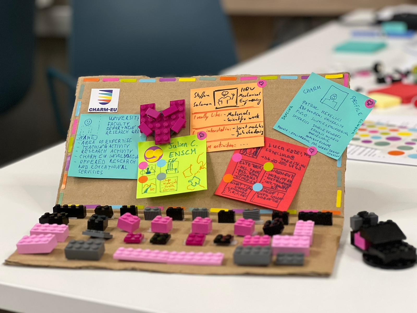 Example of result of the Design Thinking approach in the form of a mock-up with Lego and sticky notes
