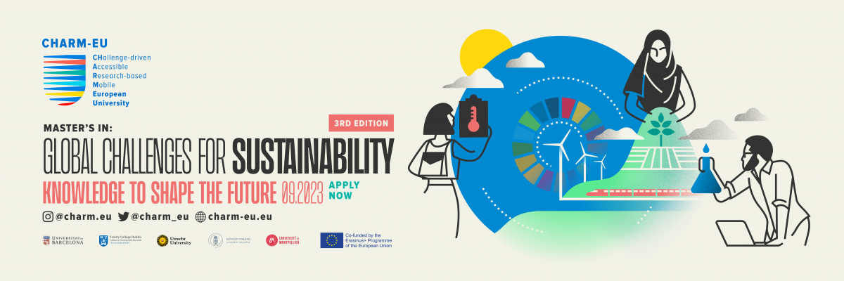 Poster of the CHARM-EU master's in Global Challenges for Sustainability
