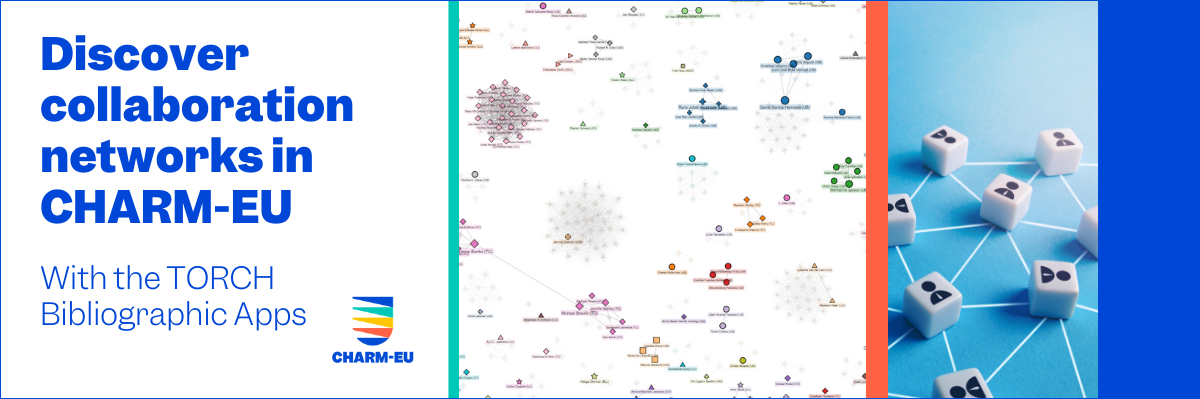 Banner for the TORCH Bibliographic Apps with visuals depicting networks