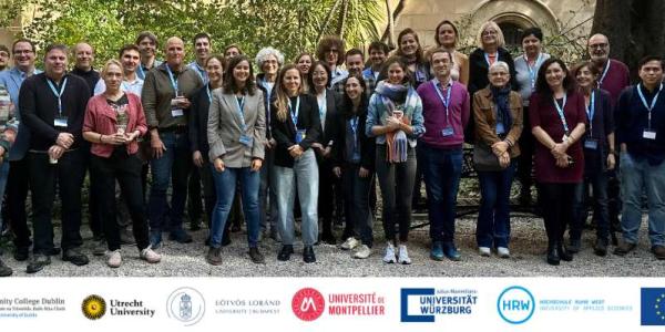 Charm-EU R&I Days photo group at the gardens from the University of Barcelona