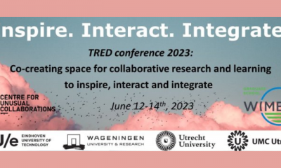 Poster of the TRED Conference 2023. Text: Inspire. Interact. Integrate. 