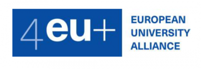 Logo 4EU+ with blue background square